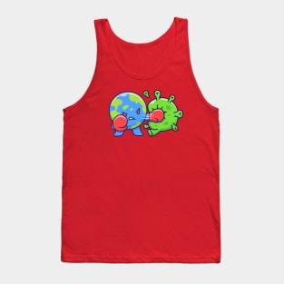 World Fighting Corona Virus Cartoon (4) Tank Top